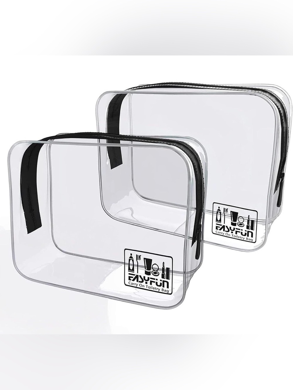 2-Pack Clear TSA Approved Toiletry Bags – Quart Size | Brand New